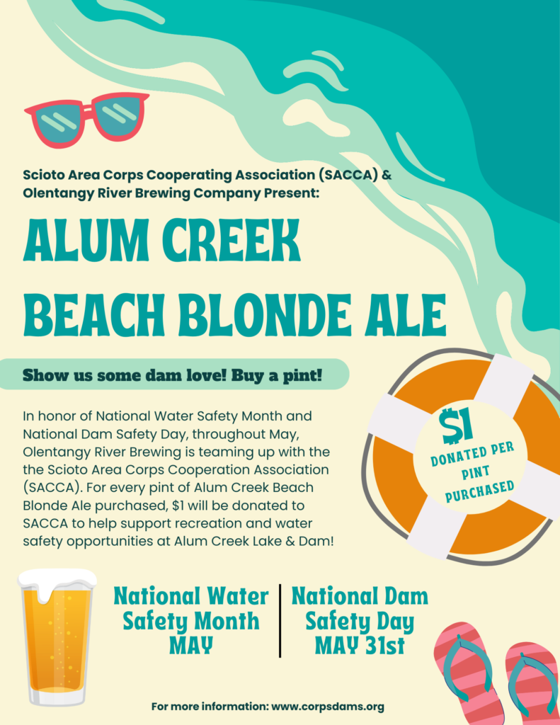 Olentangy River Brewing Company and SACCA presents alum creek beach blonde ale